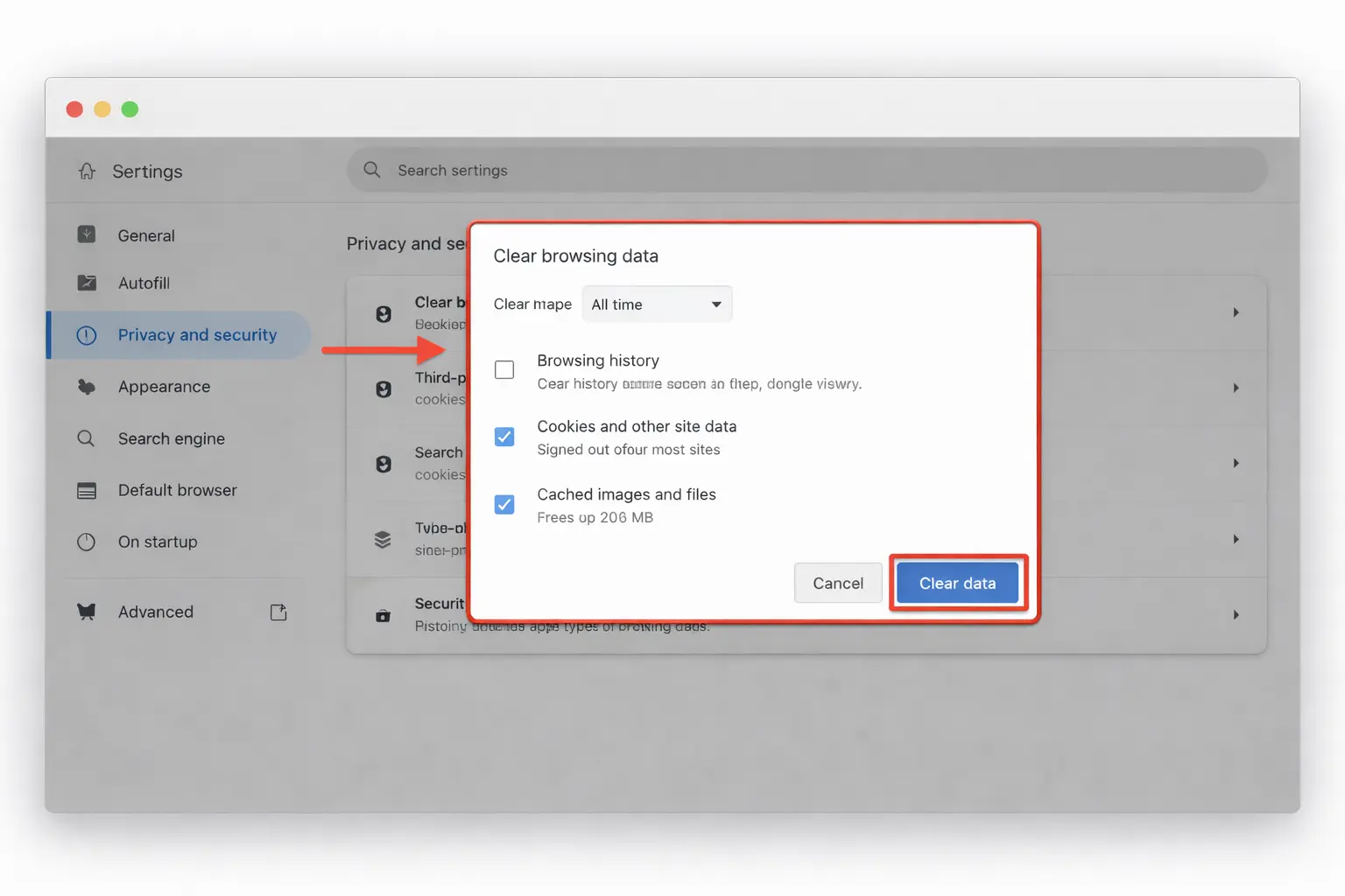 Clear browser cache to fix Instagram download problem