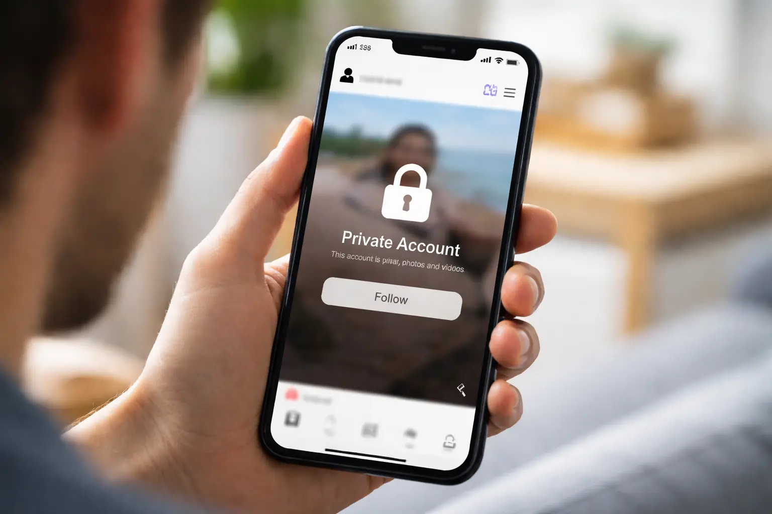Private Instagram account lock screen preventing video download