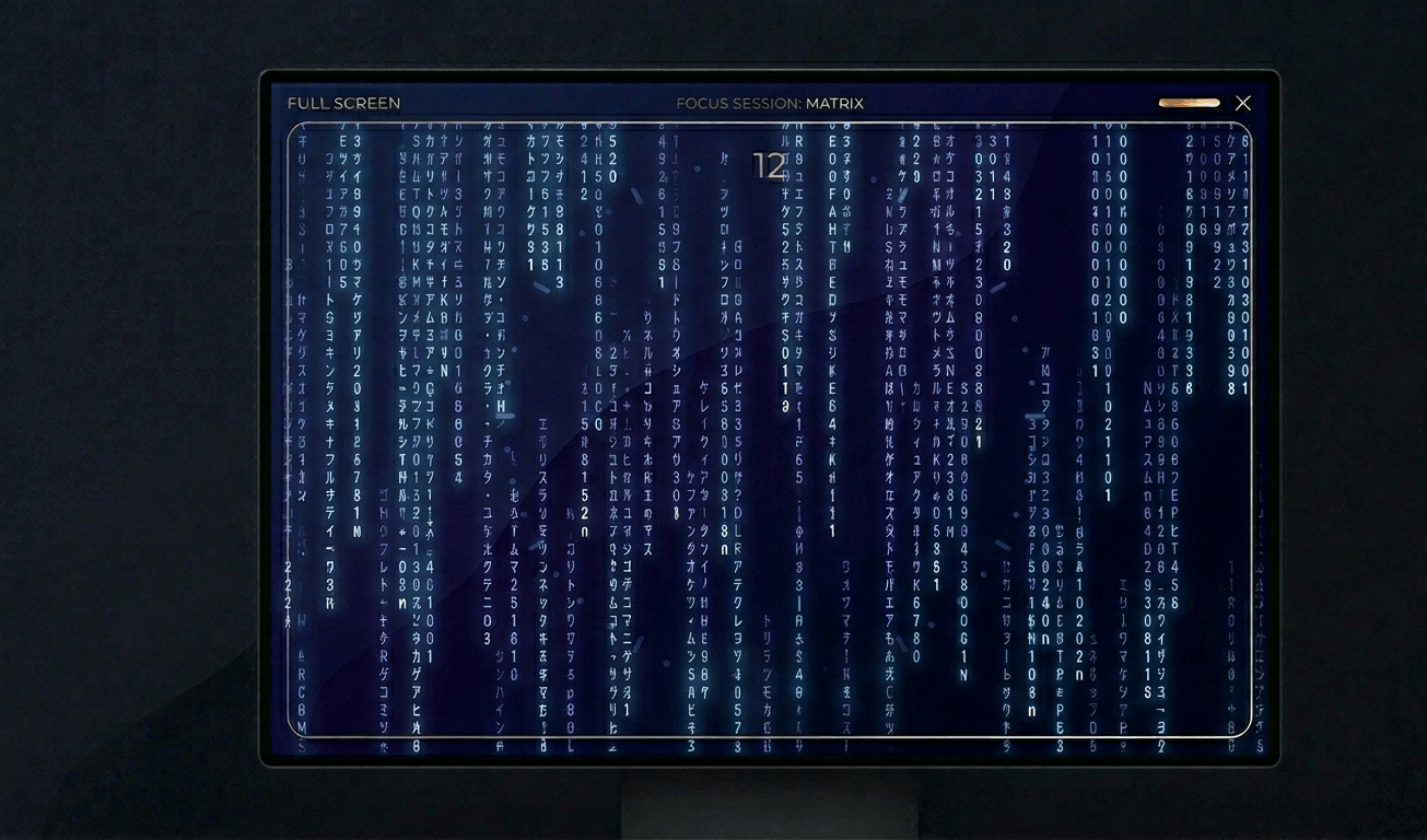 Matrix Rain Screensaver - Free Online Screensaver Preview
